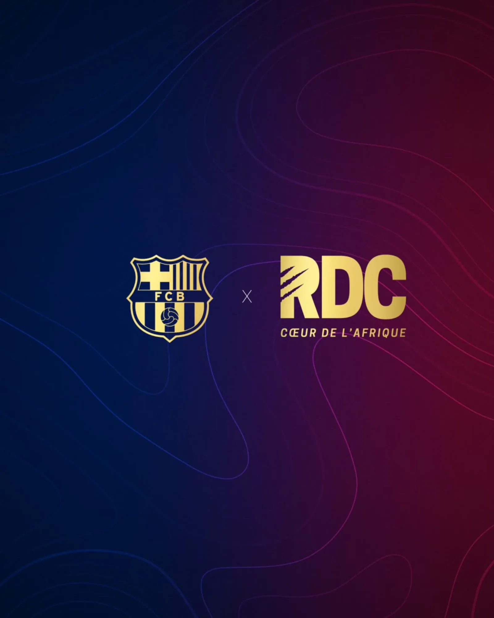 Logo R.D. Congo Cœur de l’Afrique associé à l’écusson du FC Barcelone